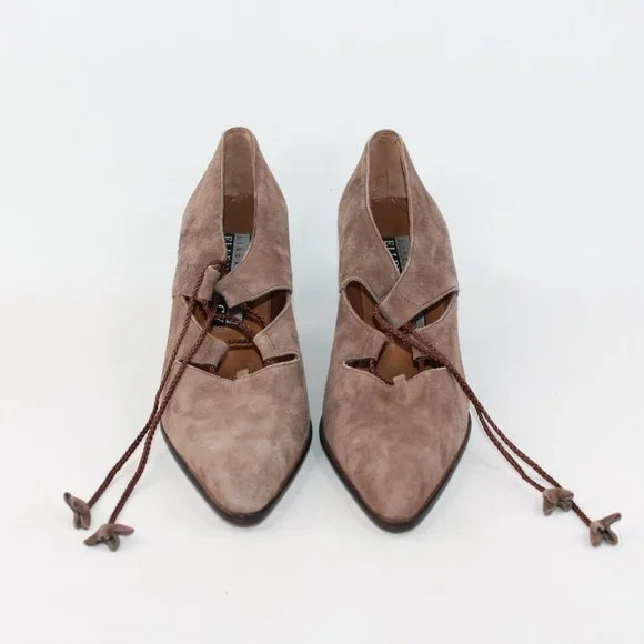 Ellen Tracy Womens Sz 10 Linda Allard Brown Suede Block Heeled Pointed Toes #135 - Picture 3 of 11